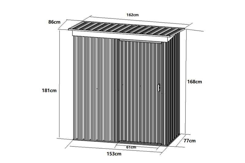 Litet förråd Dubbel skjutdörr Färdig byggsats 1,3m²  Svart - Metalcraft - Trädgård & spabad - Uterum & fritidshus - Förråd & bodar - Förrådsbod