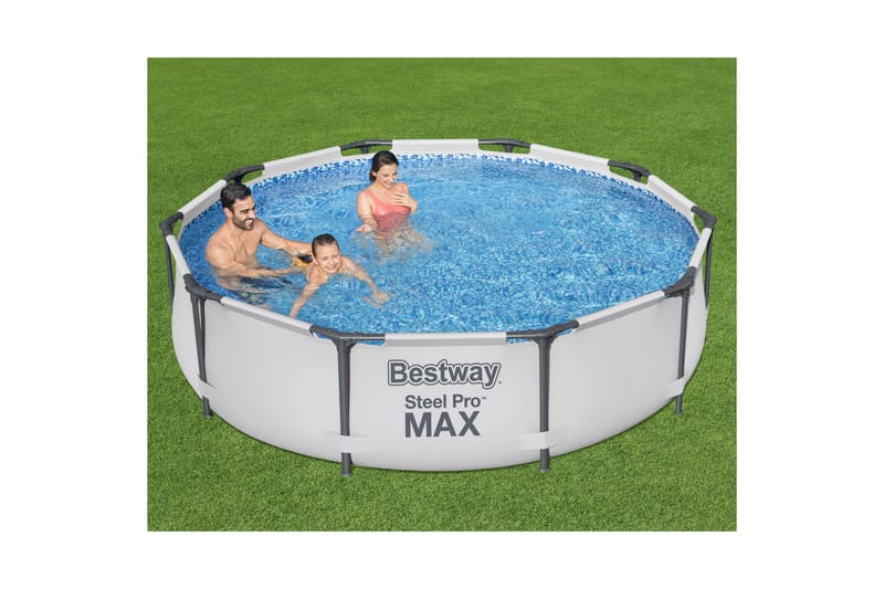 Bestway Steel Pro MAX Ovanmarkpool Rund 3m Grå - Bestway - Trädgård & spabad - Utomhusbad - Pool - Pool ovan mark