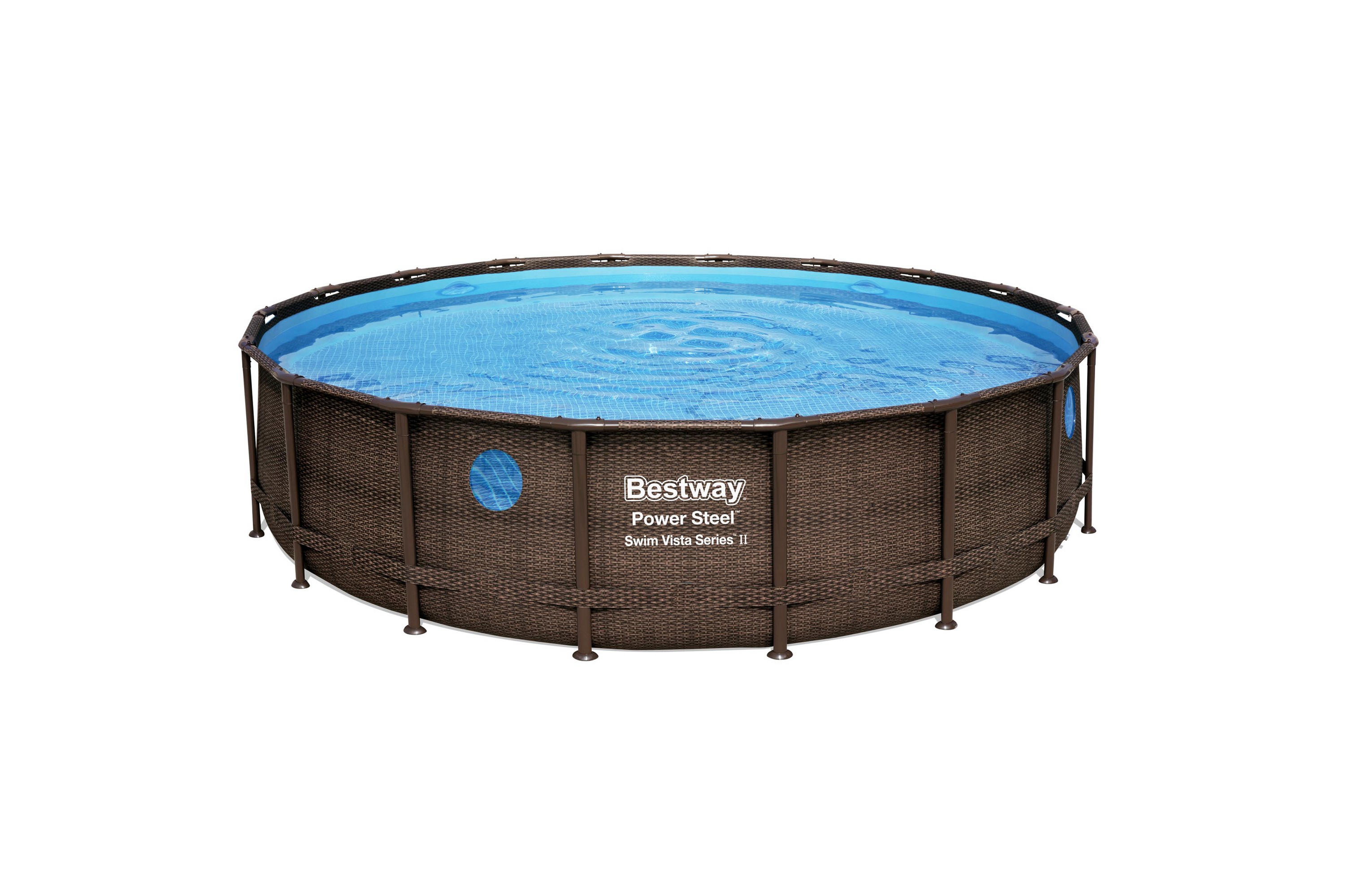 Bestway Power Steel Swim Vista II Ovanmarkpool 5,49 m Brun - Pool ovan mark