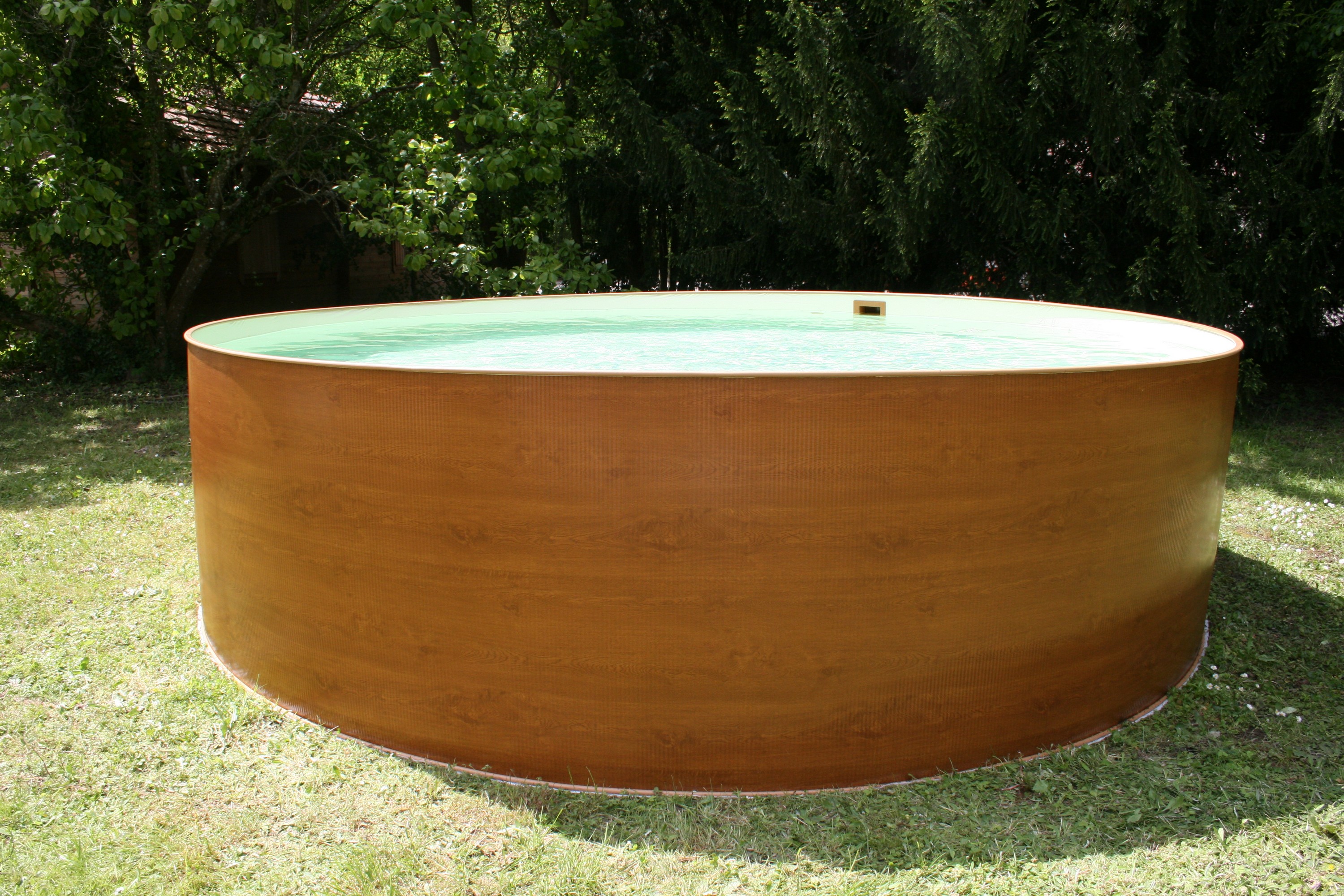 Planet Pool Poolset Avila Träimitat Ø 350 x 120 cm - Ø350x120 ovan mark Brun