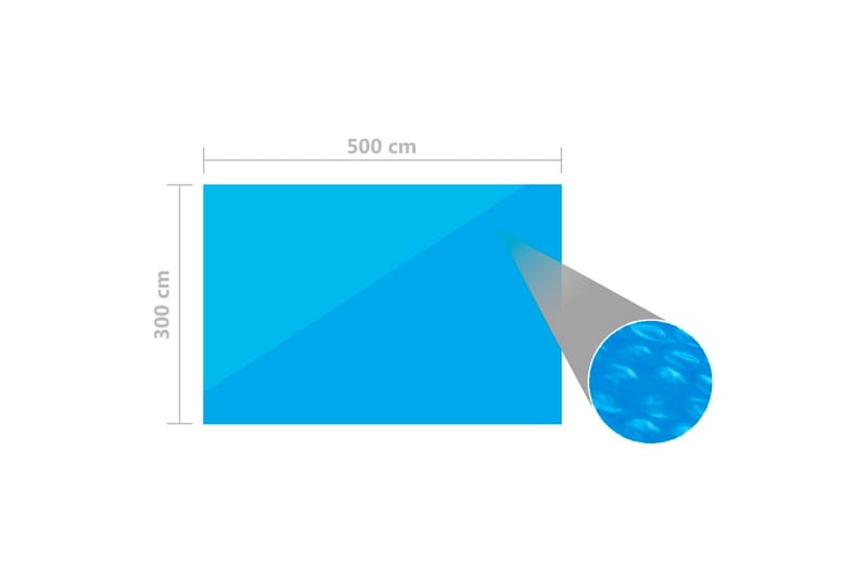 Rektangulärt poolskydd 500x300 cm PE blå - Blå - Trädgård & spabad - Utomhusbad - Pool & spatillbehör - Övriga pooltillbehör