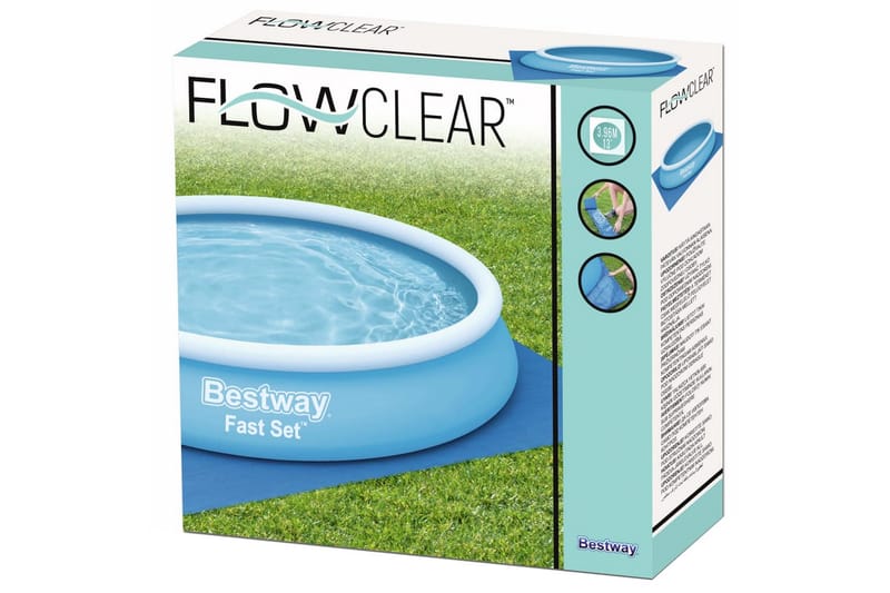 Bestway Markduk för pool Flowclear 396x396 cm - Blå - Poolduk & pool-liner