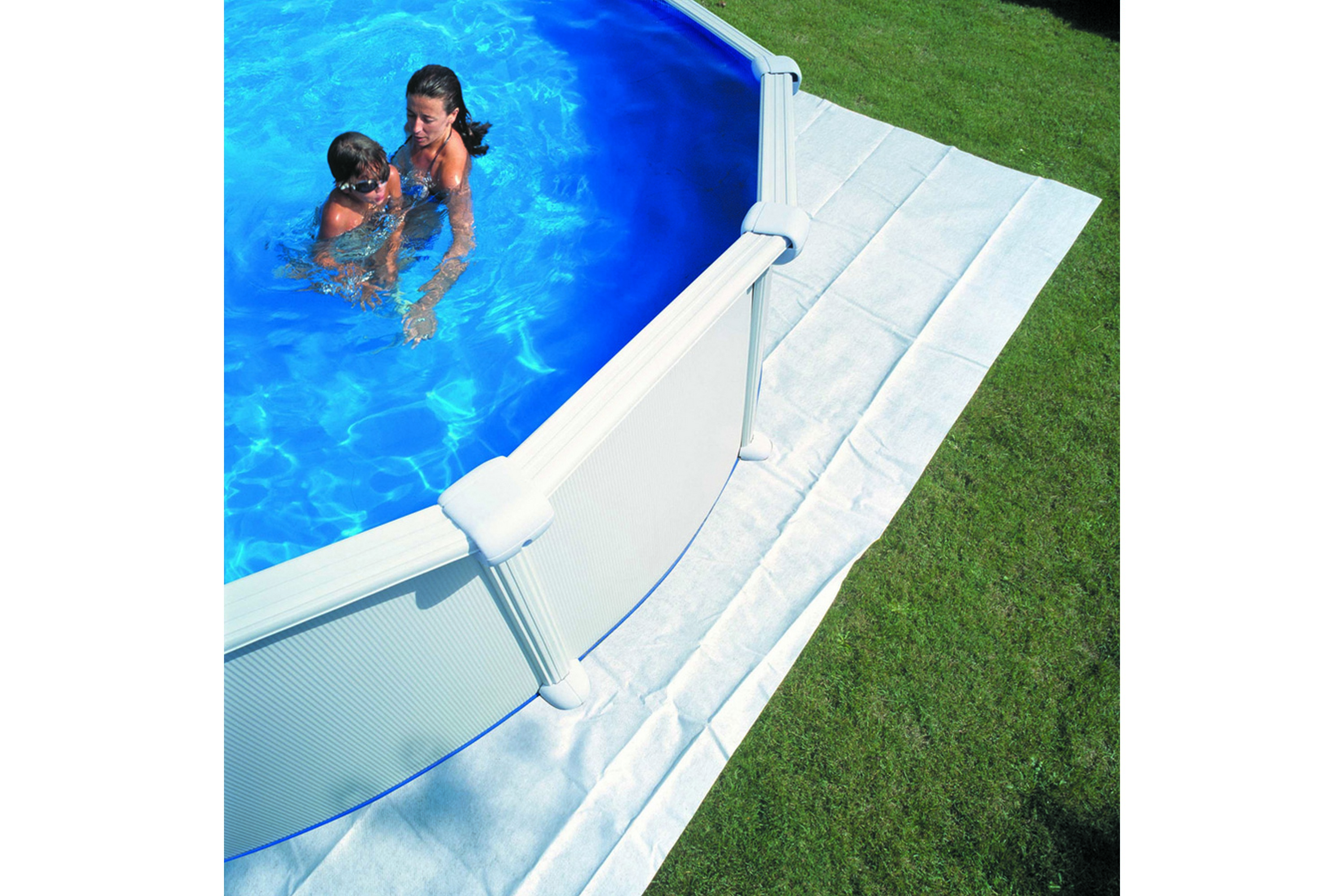 Planet Pool Bottenskyddsmatta, upp till 610 x 375 cm - Silver Poolduk & pool-liner Vit,Blå