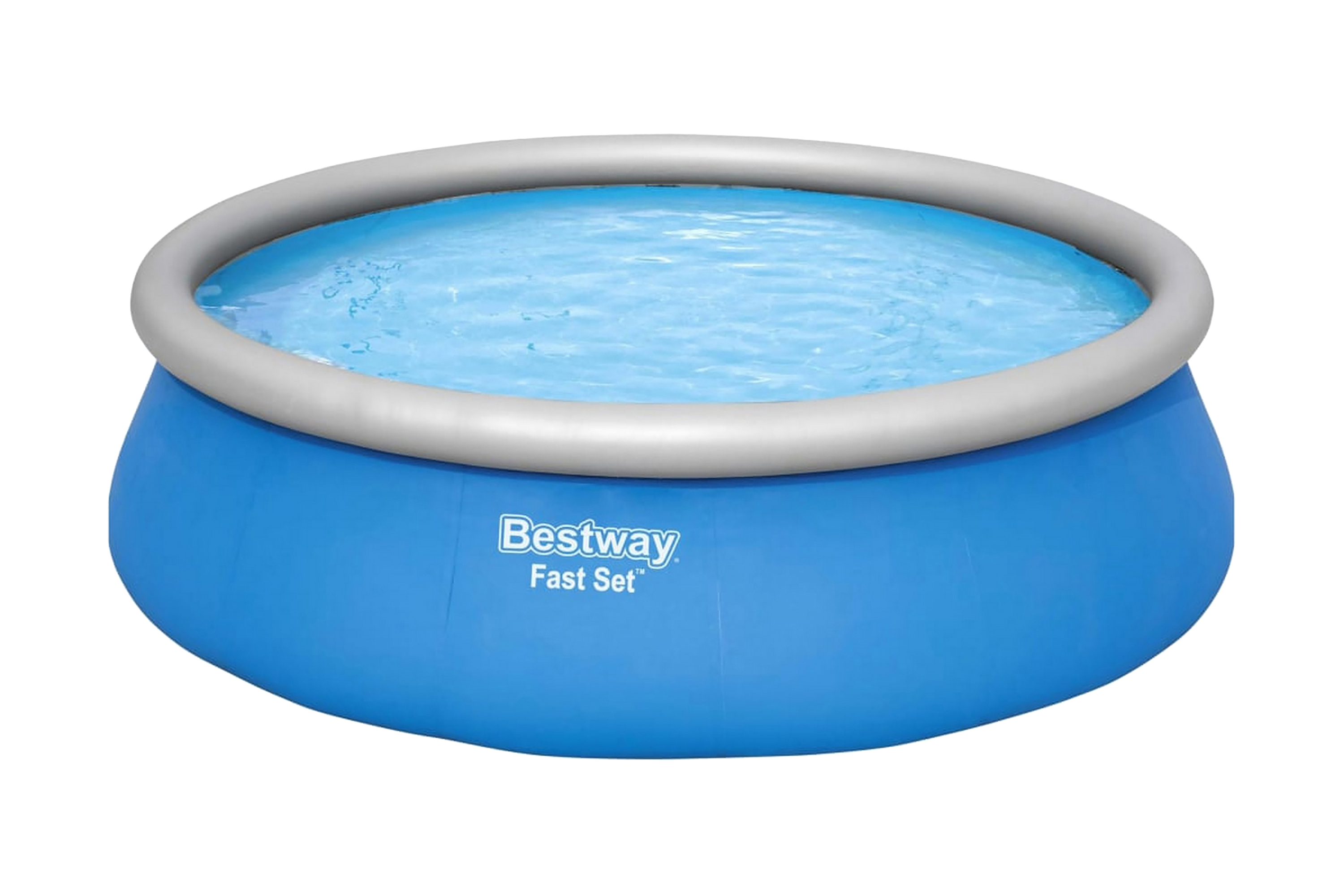 Bestway Uppblåsbar pool Fast Set rund 457x122 cm - & plastpool Plast