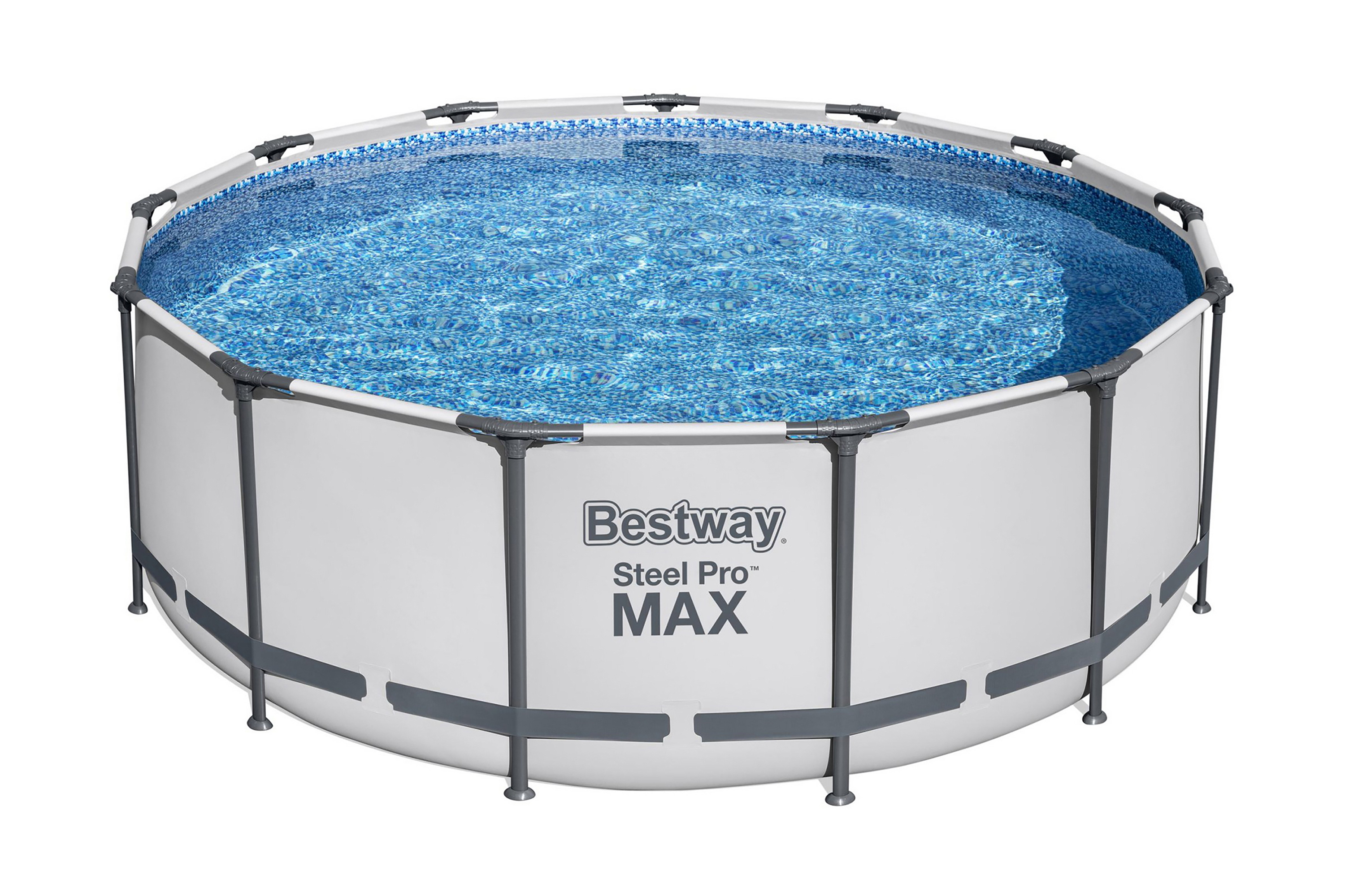 Bestway Steel Pro MAX Ovanmarkspool Rund 3,96m - Grå 5618W