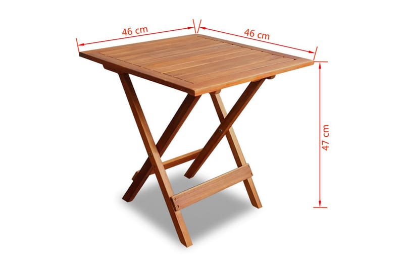 Cafébord 46x46x47 cm massivt akaciaträ - Brun - Cafebord - Balkongbord