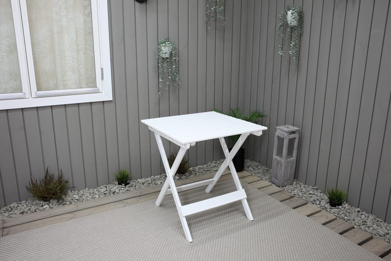 CALAYAN Klappbord och Cafébord Utomhus 65 cm Trä - Vit - Utemöbler - Balkong - Balkongmöbler - Balkongbord