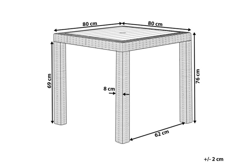 Knockytoul Trädgårdsbord och Sidobord Utomhus 80 cm Trä - Grå - Utemöbler - Balkong - Balkongmöbler - Balkongbord