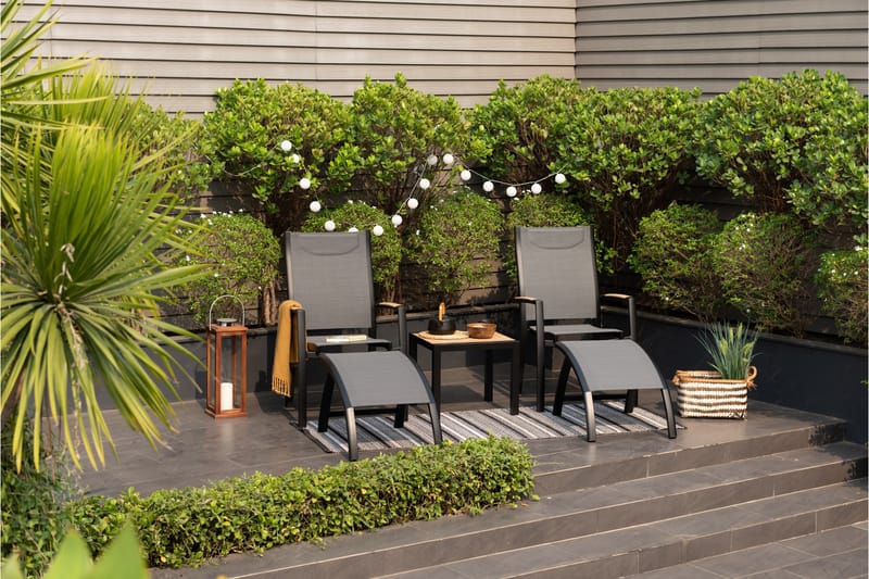 Panama Caféset 50x50 cm + 2 Stolar Svart - Lifestyle Garden - Balkonggrupp & balkongset - Cafeset