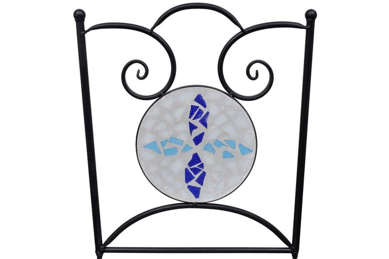 Hopfällbara caféUtestolar 2 st keramik blå och vit - Flerfärgad - Utemöbler - Balkong - Balkongmöbler - Balkongstol