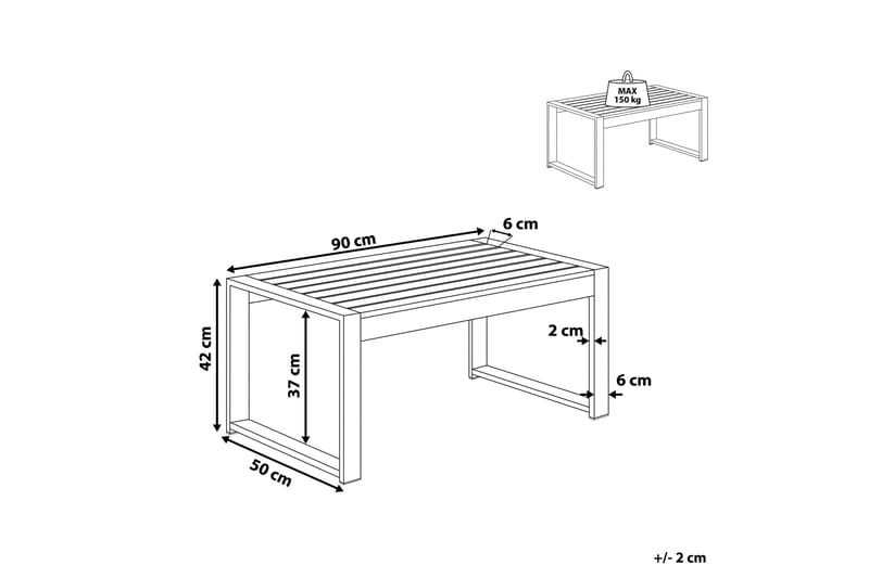 Racale Sidobord 90x50 cm - Ljusgrå - Sidobord utomhus - Balkongbord