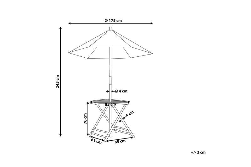 Redding Sidobord och Utebord 85 cm Trä Bambu - Ljusbrun - Utemöbler - Balkong - Balkongmöbler - Balkongbord