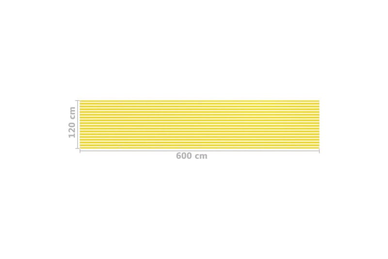 Balkongskärm gul och vit 120x600 cm HDPE - Flerfärgad - Balkongskydd & insynsskydd balkong