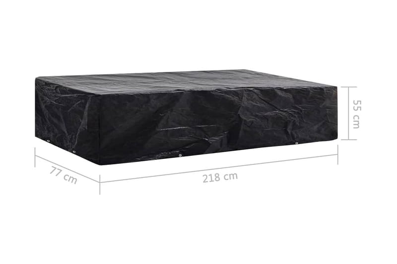 Överdrag för solsängar 8 öljetter 218x77x55 cm - Svart - Utemöbler - Dynförvaring & möbelskydd - Överdrag utemöbler