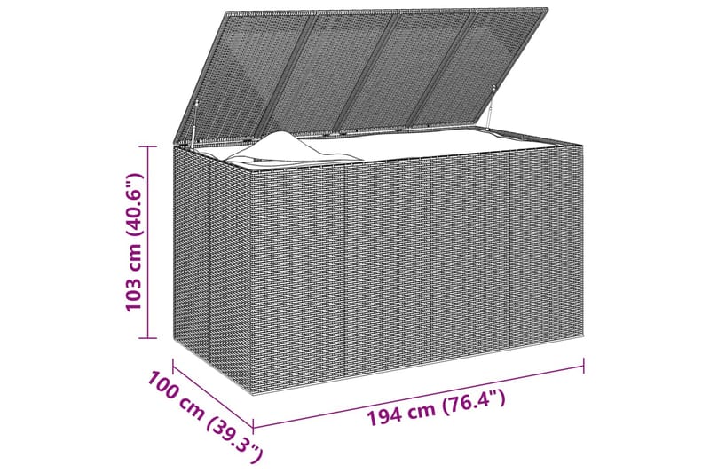 Dynbox PE-rotting 194x100x103 cm brun - Brun - Dynboxar & dynlådor