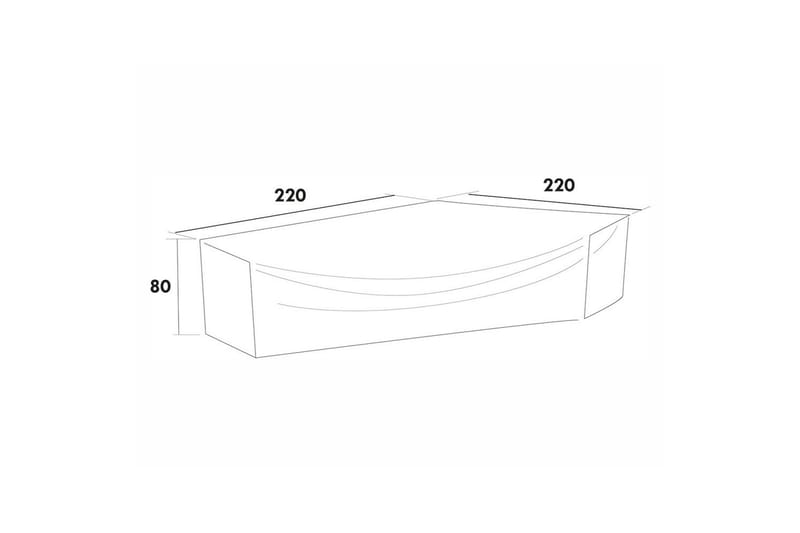 Möbelskydd Soffgrupp Hillerstorp Himmelsnäs 220 x 220 x 80 cm Grå - Utemöbler - Dynförvaring & möbelskydd - Överdrag utemöbler