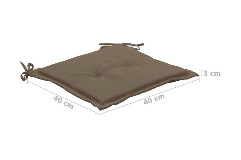 Stolsdynor för trädgården 2 st taupe 50x50x3 cm - Brun - Utemöbler - Dynor - Sittdynor & ryggdynor utemöbler