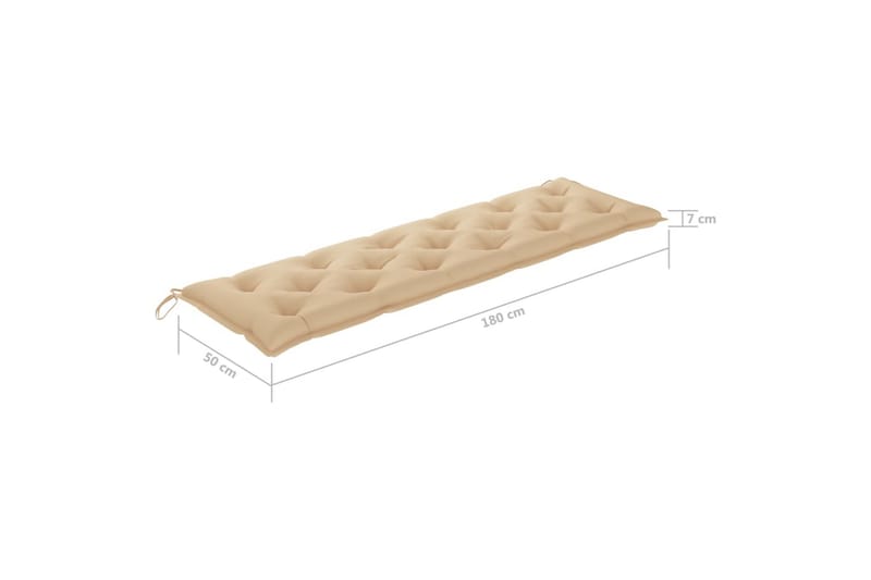 Bänkdyna för trädgården beige 180x50x7 cm tyg - Beige - Soffdynor & bänkdynor utemöbler