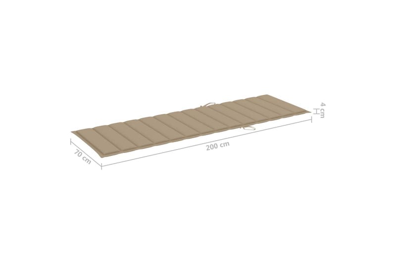 Solsängsdyna beige 200x70x3 cm tyg - Beige - Utemöbler - Dynor - Dyna solsäng