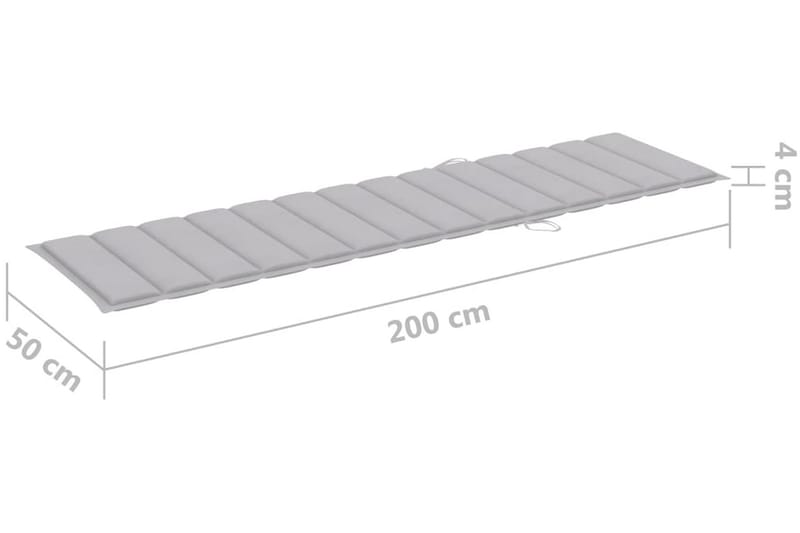 Solsängsdyna grå 200x50x3 cm tyg - Grå - Dyna solsäng