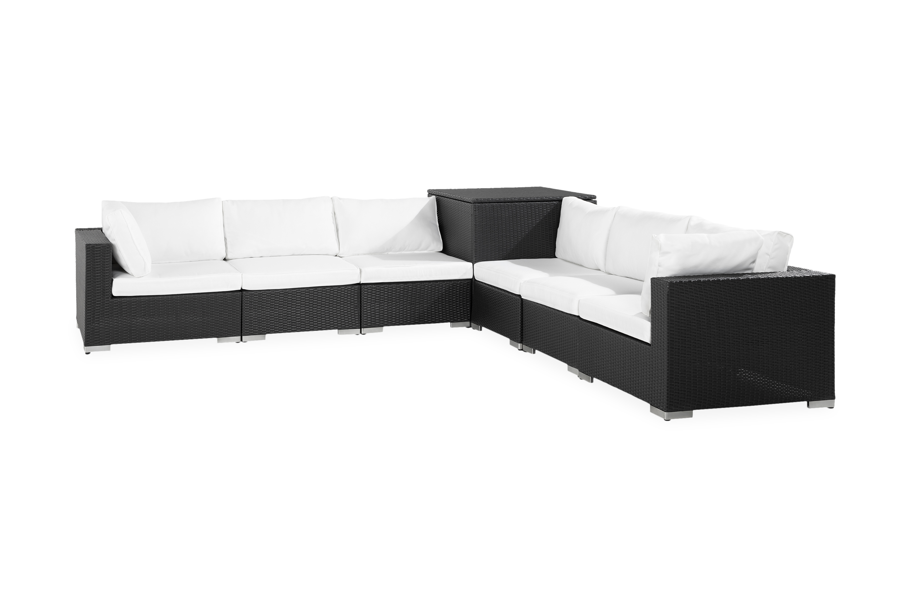 Comfort Garden Bahamas 7-sits Soffgrupp - Hörndynbox Loungegrupp & Loungeset Svart