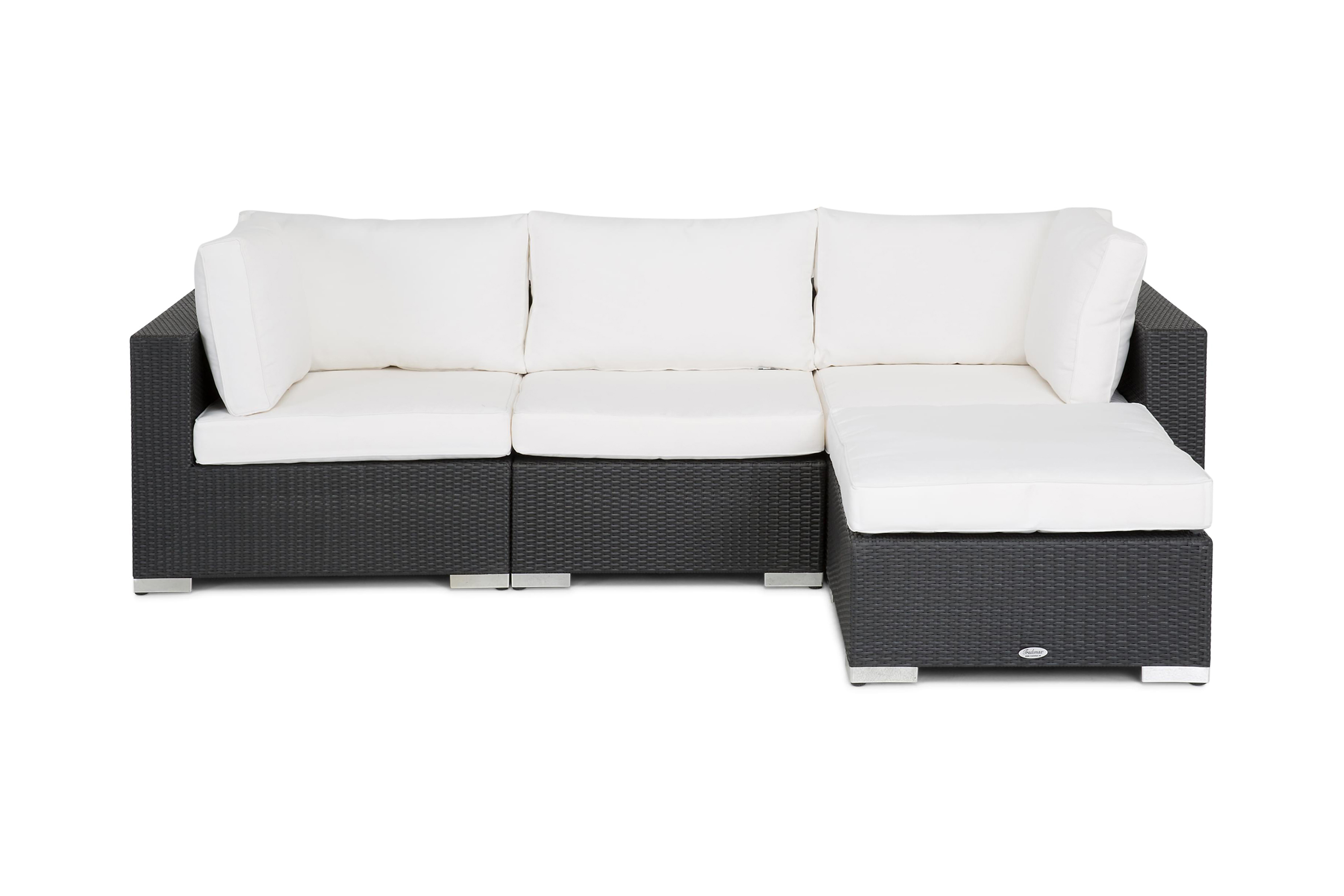 Comfort Garden Bahamas Loungegrupp 4-sits Divan/Bord - Svart & Loungeset Tyg