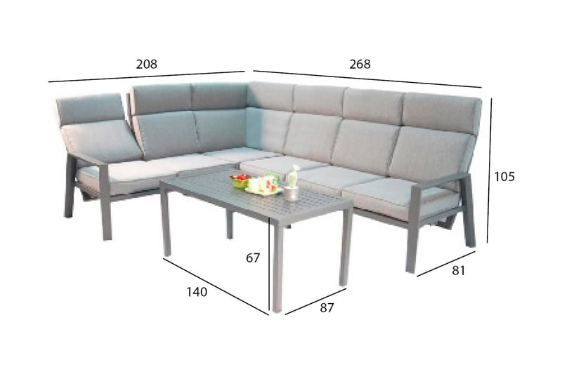 Casten Trädgårdset Mörkgrå - Altanmöbler - Soffgrupp utomhus - Loungegrupp & Loungeset