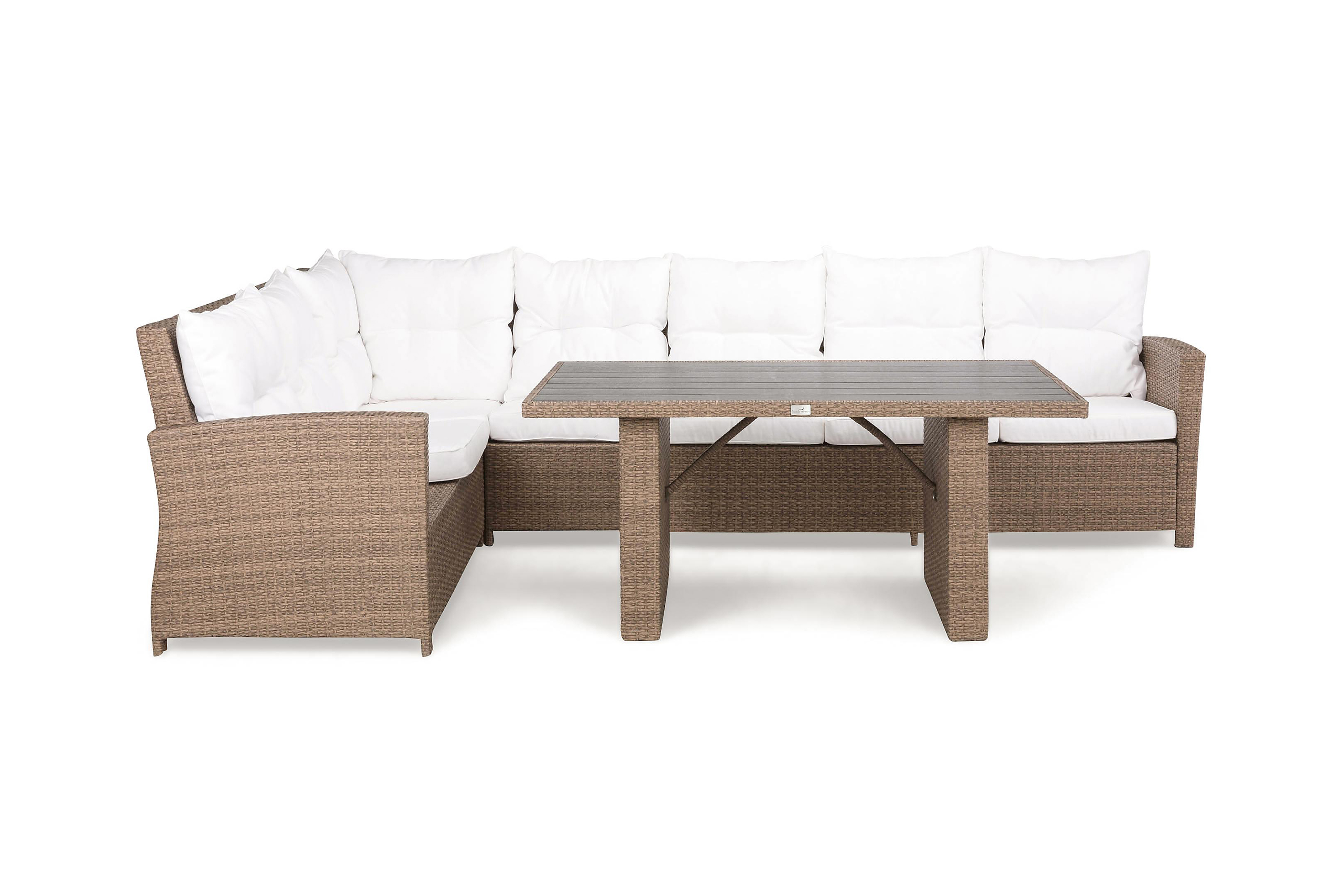 Comfort Garden James Loungegrupp Sand/Aintwood - Bord Soffa Vänster Mittdel & Loungeset Vit,Brun,Beige