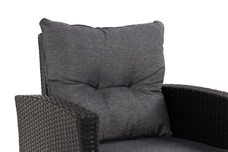 James Loungegrupp utomhus - Loungeset konstrotting utemöbler - Soffgrupp till uteplats 6-sits - Höger + Reclinerfåtölj - Svart / Gråa dynor - Trädgård & spabad - Utemiljö - Altan & terrass - Altanmöbler