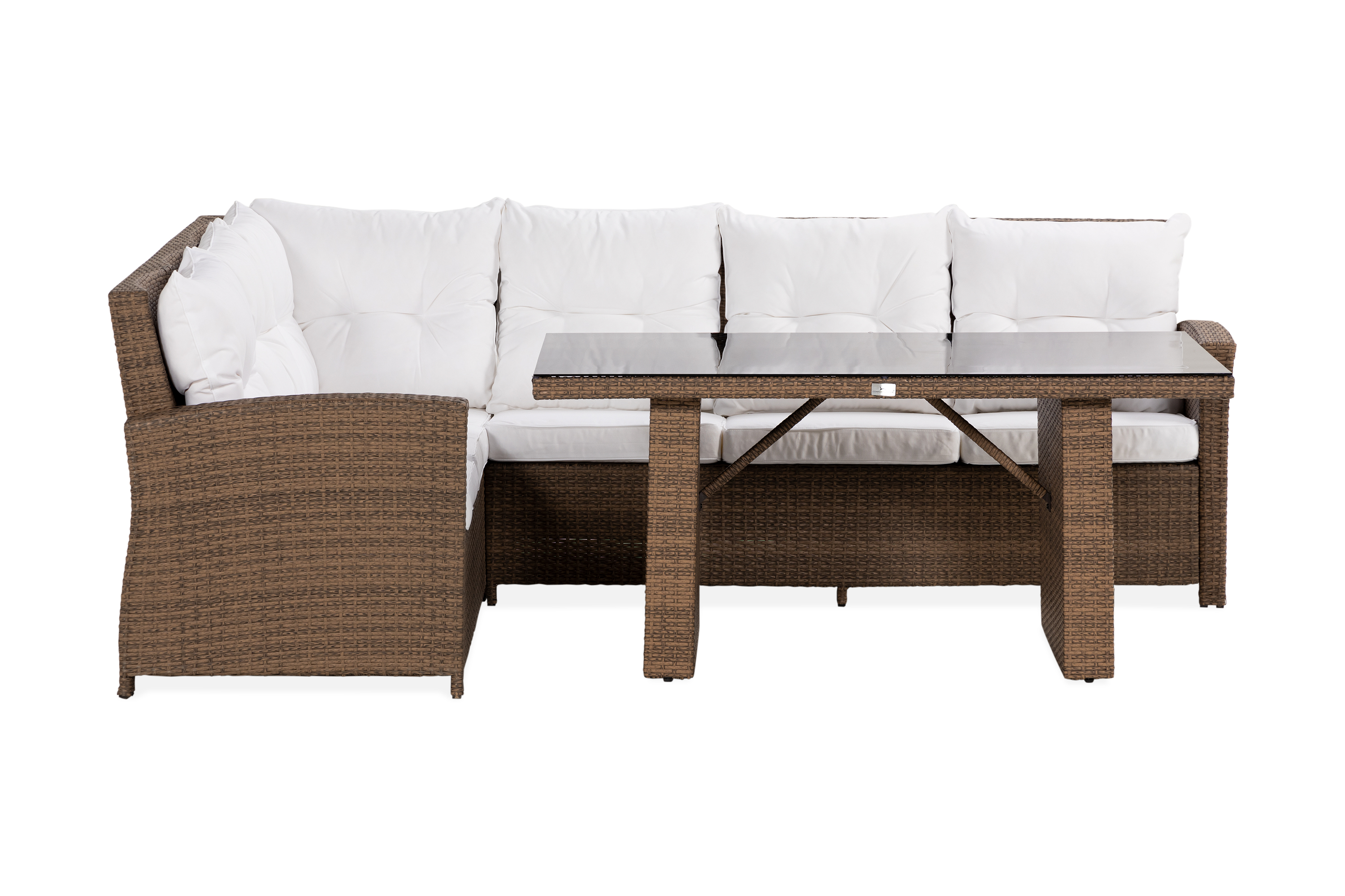 Comfort Garden James Loungegrupp Vänster Glas - Sand & Loungeset Vit,Brun,Beige