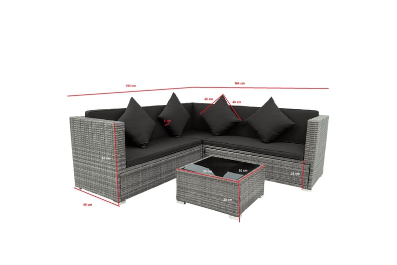 Lingäl 5-sits Loungegrupp Utomhus - Grå - Utemöbler - Loungemöbler - Loungegrupp & Loungeset