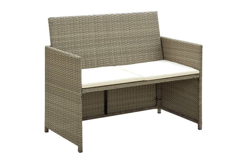 Loungegrupp för trädgården med dynor 4 delar konstrotting be - Beige - Altanmöbler - Soffgrupp utomhus - Loungegrupp & Loungeset