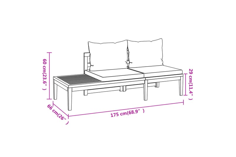 Loungegrupp Utomhus för trädgård gräddvita dynor 4 delar akacia - Kräm - Utemöbler - Loungemöbler - Loungegrupp & Loungeset