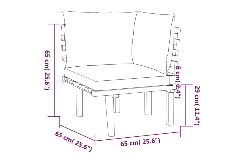 Loungegrupp Utomhus för trädgården med dynor 12 delar akaciaträ - Brun - Utemöbler - Loungemöbler - Loungegrupp & Loungeset