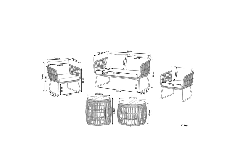 Pianillo 4-sits Loungegrupp Utomhus - Beige/Konstrotting - Utemöbler - Loungemöbler - Loungegrupp & Loungeset