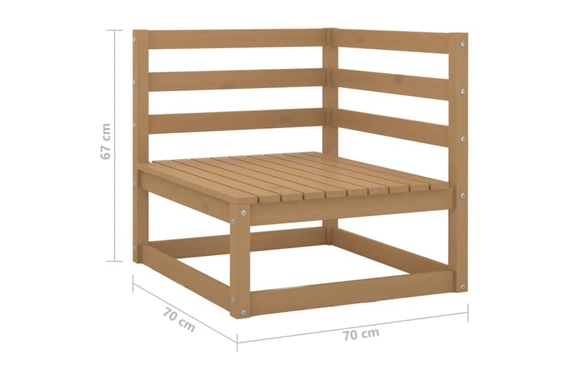 3-sitssoffa med dynor massiv furu - Brun - Loungesoffa - Utesoffa