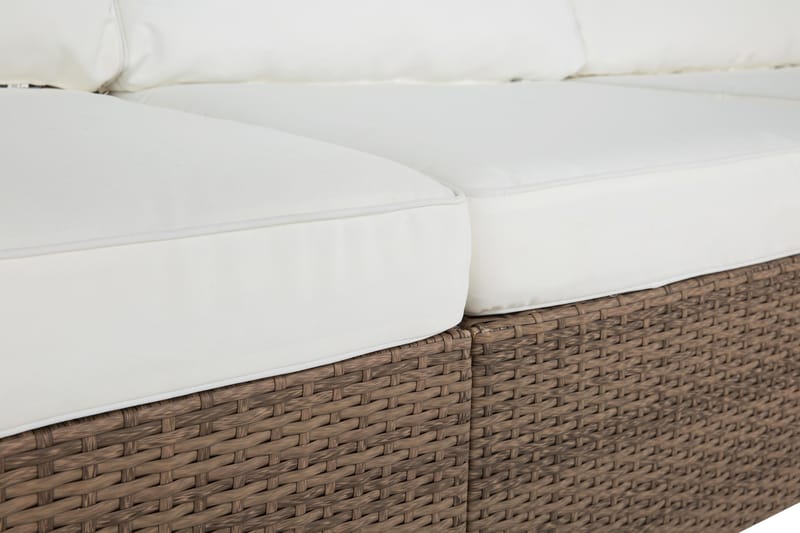 Bahamas Loungesoffa 4-sits - Sand Beige / Vita dynor - Utemöbler - Loungemöbler - Loungesoffa