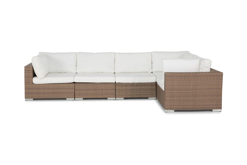 Bahamas Loungesoffa 5-sits - Sand Beige / Vita dynor - Utemöbler - Loungemöbler - Loungesoffa