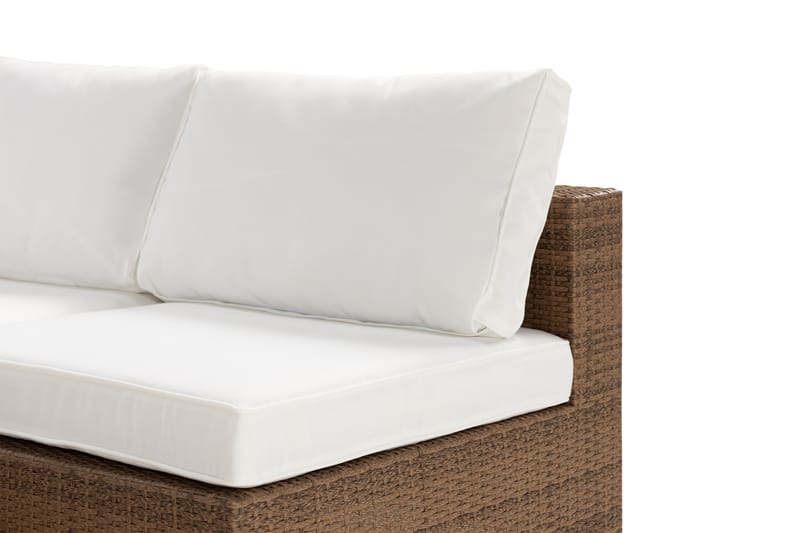 Bahamas Loungesoffa 6-sits – U-soffa för Utemöbler i Konstrotting - Sand Beige / Vita dynor - Utemöbler - Loungemöbler - Loungesoffa