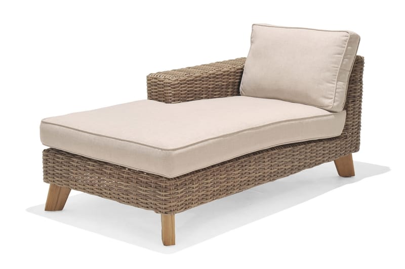 Bahamas Utesoffa med Armstöd Höger - Beige - Utemöbler - Loungemöbler - Loungesoffa