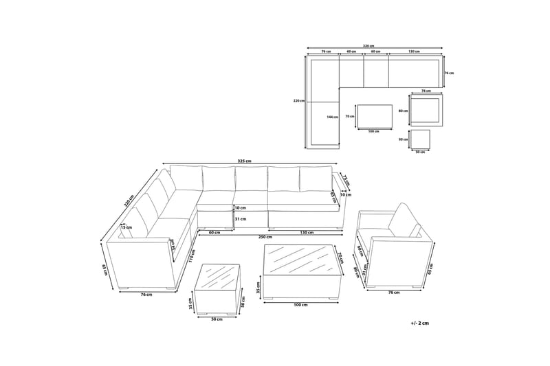 Calizza Loungegrupp Utomhus Konstrotting - Brun - Utemöbler - Loungemöbler - Loungesoffa