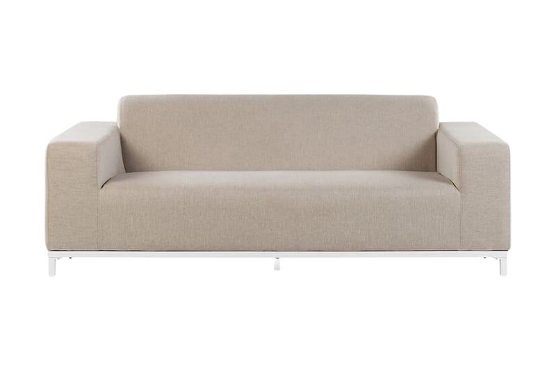 Hughen 3-sits Utesoffa - Beige - Utemöbler - Loungemöbler - Loungesoffa