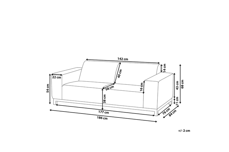 Hughen 3-sits Utesoffa - Beige - Utemöbler - Loungemöbler - Loungesoffa