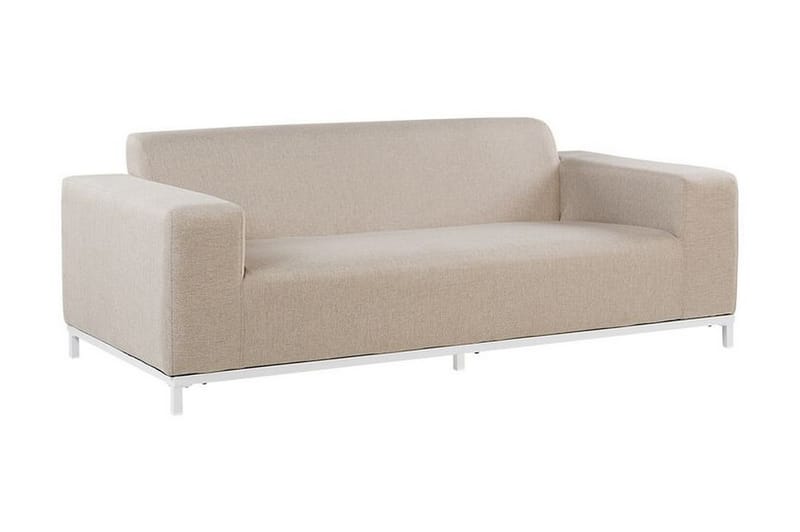 Hughen 3-sits Utesoffa - Beige - Utemöbler - Loungemöbler - Loungesoffa