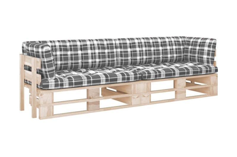 Pallsoffa 2-sits med dynor impregnerad furu - Brun - Loungesoffa - Utesoffa