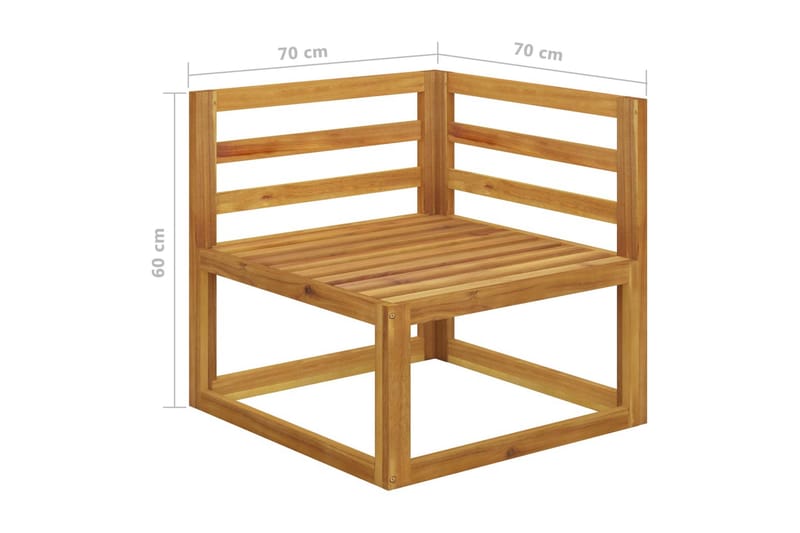 Soffgrupp Utomhus med gräddvita dynor 2 delar massivt akaciaträ - Vit - Utemöbler - Loungemöbler - Loungesoffa