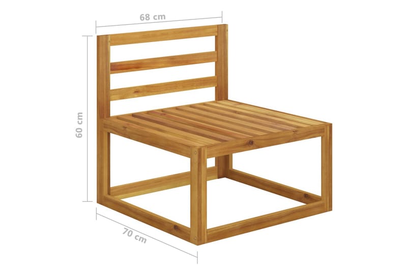 Soffgrupp Utomhus med gräddvita dynor 2 delar massivt akaciaträ - Vit - Utemöbler - Loungemöbler - Loungesoffa