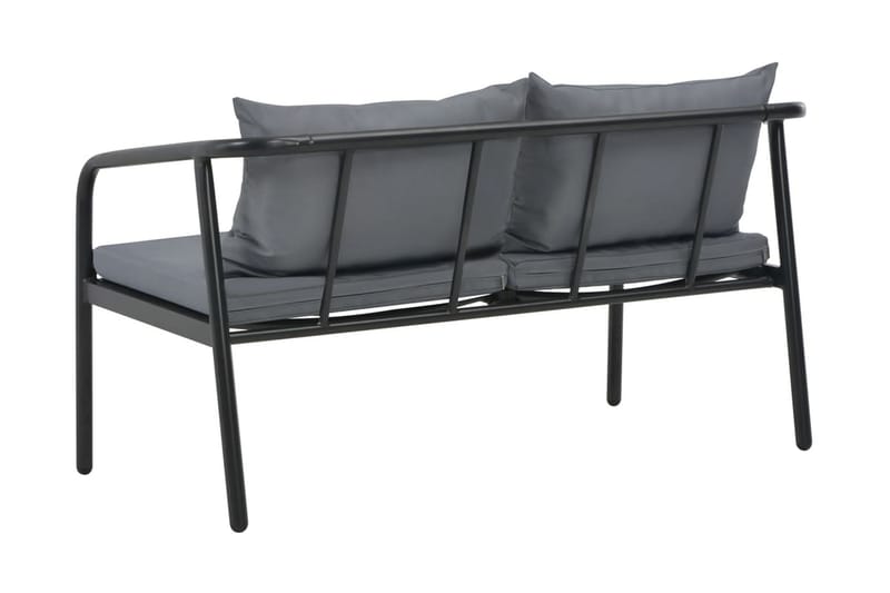 Trädgårdssoffa 2-sits med dynor aluminium grå - Grå - Utemöbler - Loungemöbler - Loungesoffa