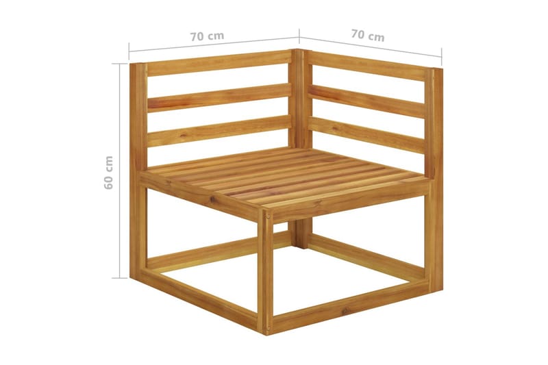 Trädgårdssoffa med dynor 4-sits massivt akaciaträ - Grå - Loungesoffa - Utesoffa