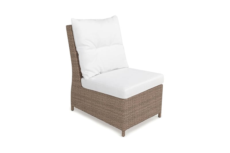 James Mittmodul utomhus i konstrotting - Sand Beige / Vita dynor - Utemöbler - Loungemöbler - Modulsoffa utomhus